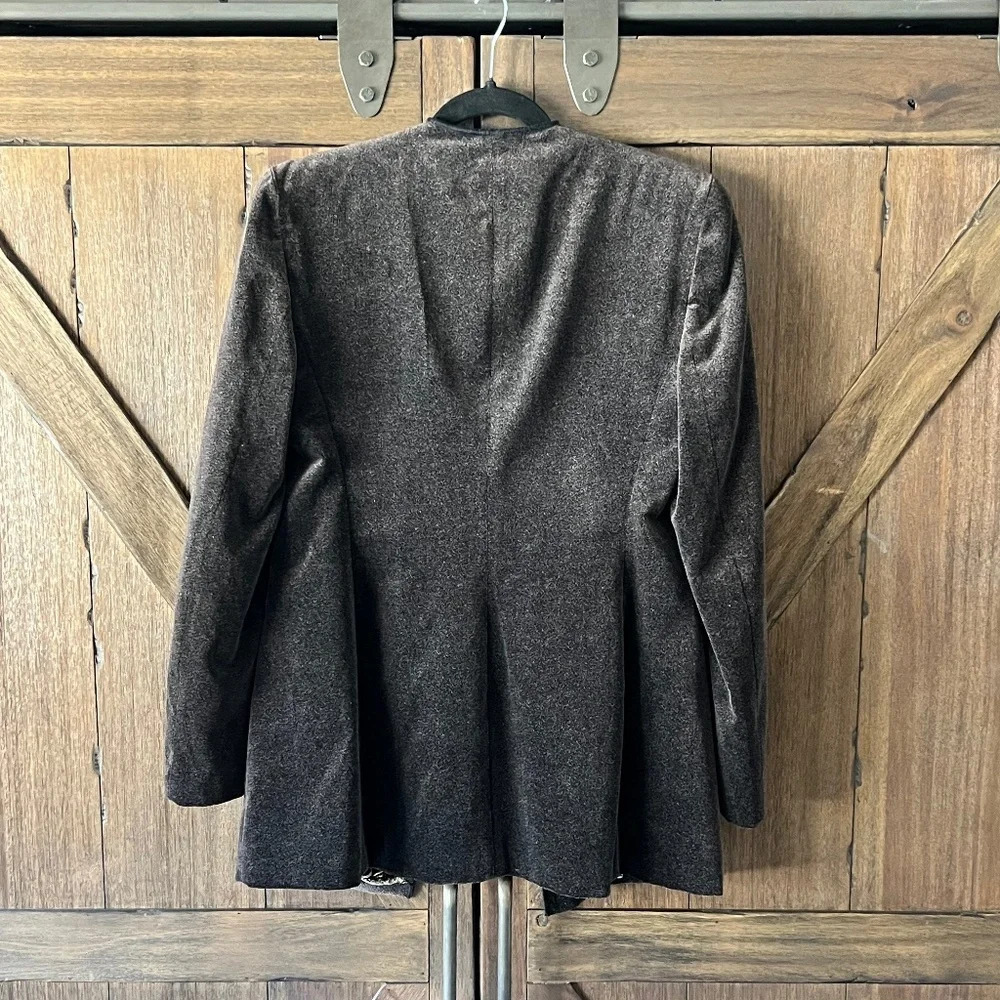 Giorgio Armani Vintage Women's Mid Zipper Brown Blazer Jacket Size 40 - Picture 4 of 11